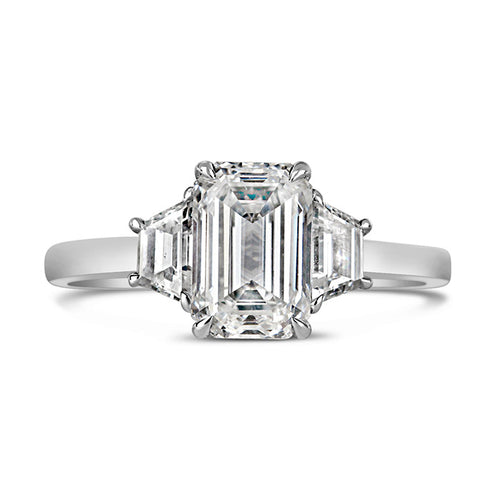 Emerald Cut Three Stone Engagement Ring 2.37ct