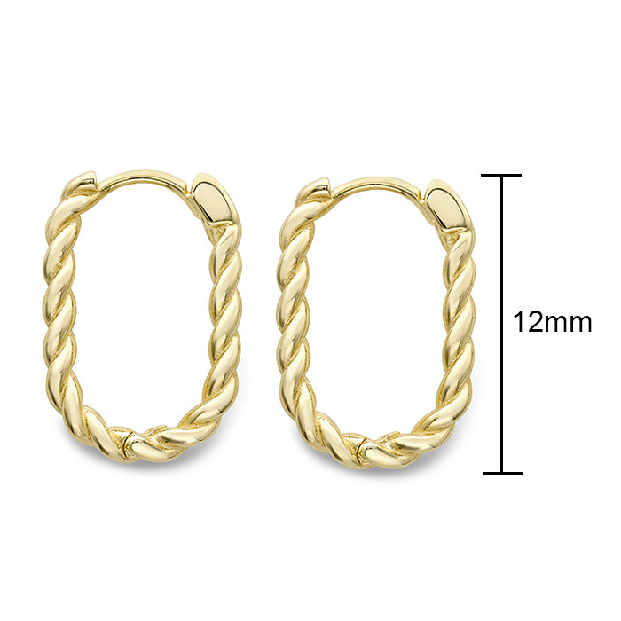 Rocks Twisted Huggie Hoop Earrings