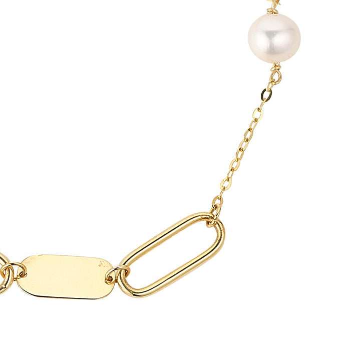 Rocks Paperlink & Freshwater Pearl Bracelet