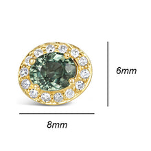 Load image into Gallery viewer, Rocks Green Sapphire &amp; Diamond Stud Earrings