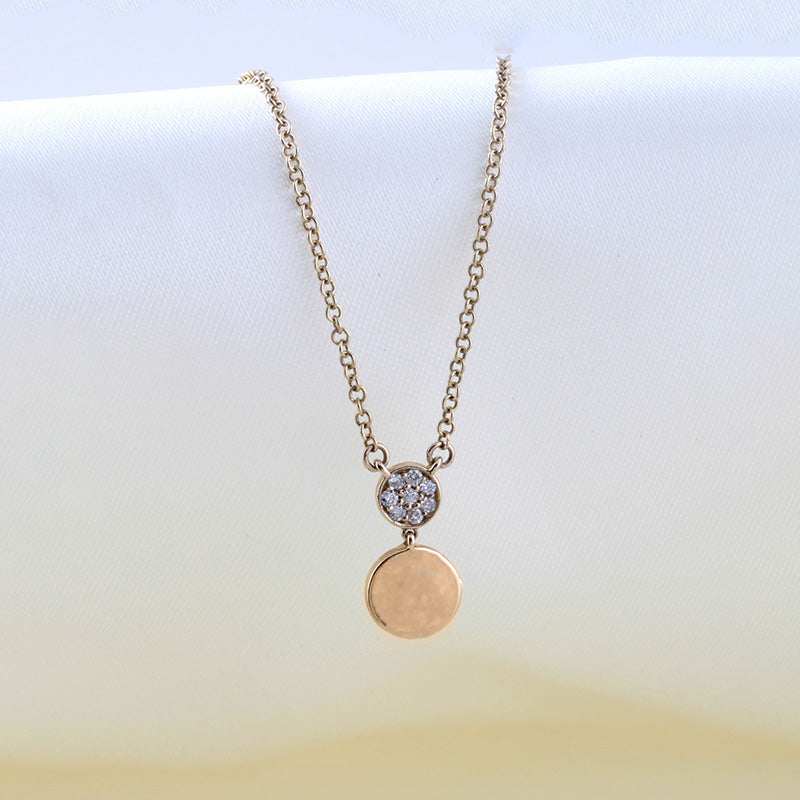 Diamond Disc Drop Pendant