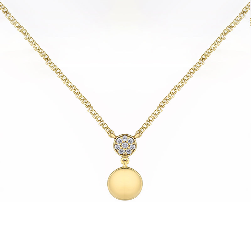 Diamond Disc Drop Pendant