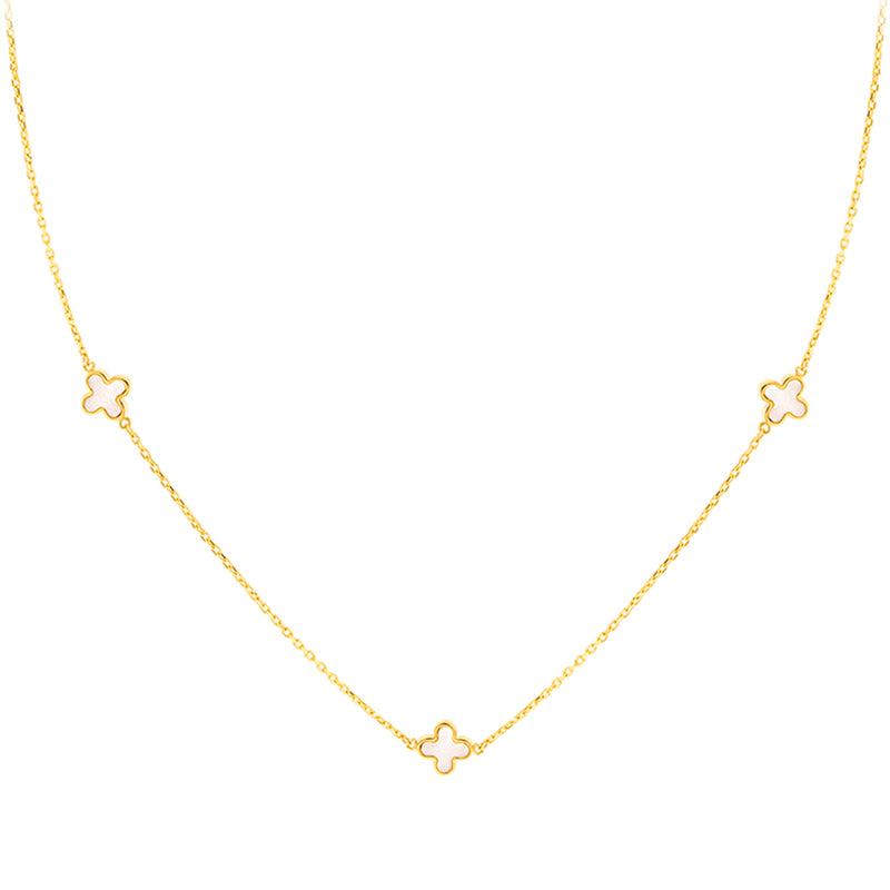 Mother of Pearl Quatrefoil Necklace