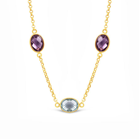 Blue Topaz & Amethyst Bracelet