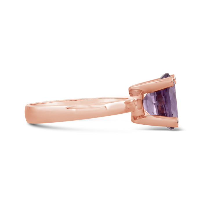 Oval Amethyst & Diamond Ring