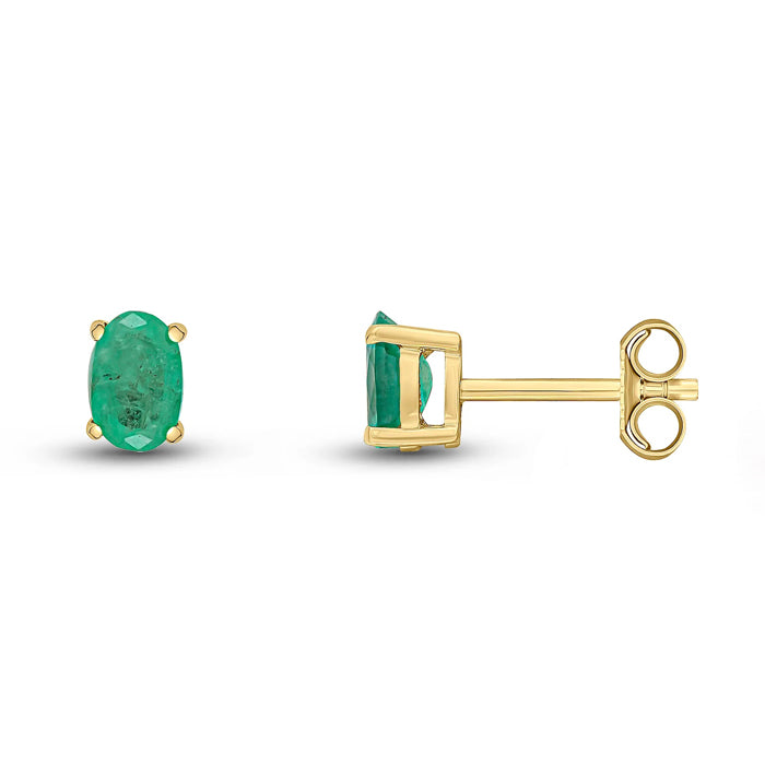 Oval Emerald Stud Earrings