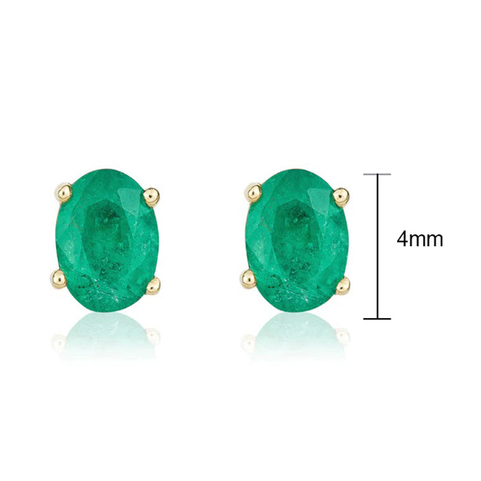 Oval Emerald Stud Earrings