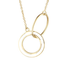Load image into Gallery viewer, Pearl &amp; Plain Interlocking Circle Necklace