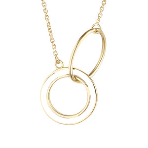 Pearl & Plain Interlocking Circle Necklace