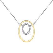 Load image into Gallery viewer, Rocks Double Oval Two Tone Diamond Circle Necklace