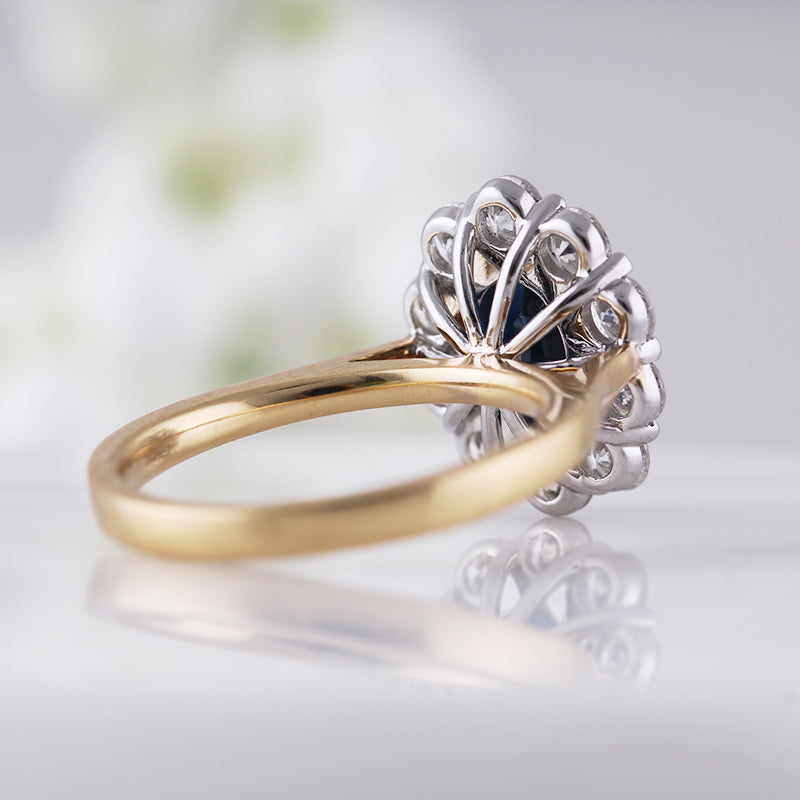 Oval Sapphire & Diamond Cluster Ring