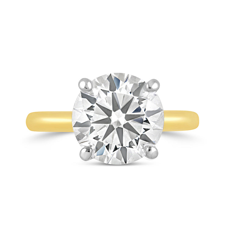Round Brilliant 4 Claw Solitaire Engagement Ring 3.01ct