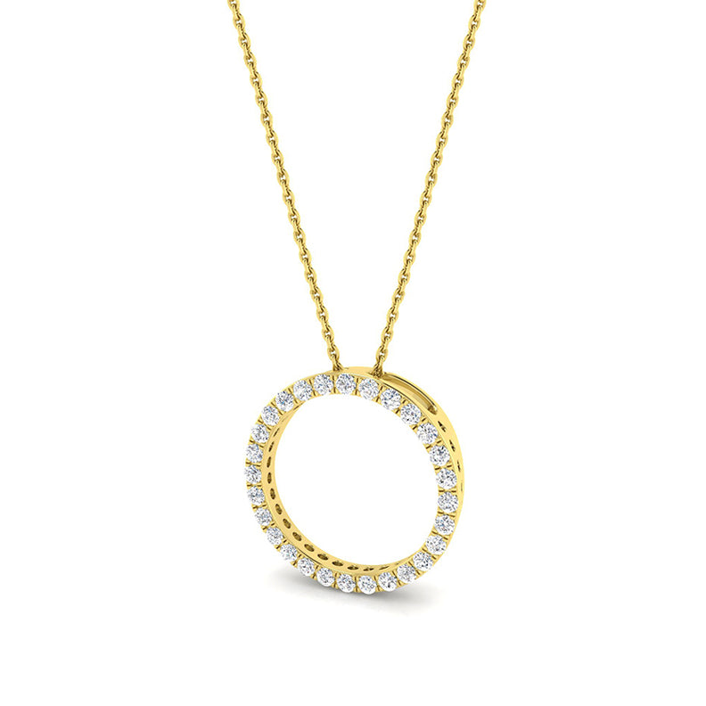 Rocks Diamond Set Circle Pendant 0.25ct