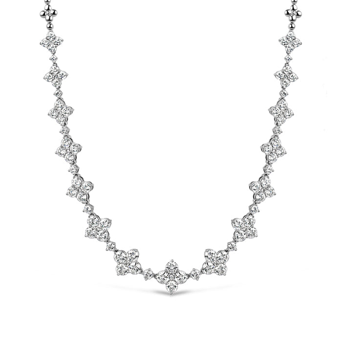 Rocks Diamond Floral Necklace