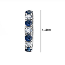 Load image into Gallery viewer, Sapphire &amp; Daimond Hoop Earrings