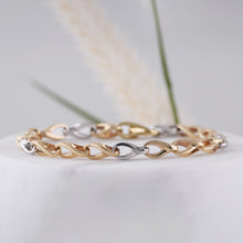Load image into Gallery viewer, Two Tone Barleycorn Chain Bracelet