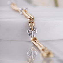 Load image into Gallery viewer, Two Tone Curb &amp; Belcher Chain Bracelet