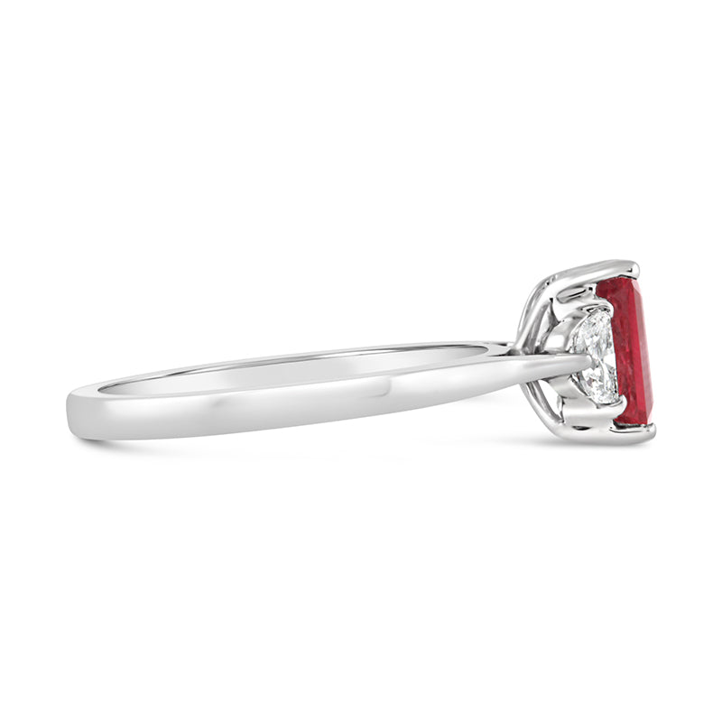 Ruby & Diamond Three Stone Dress Ring