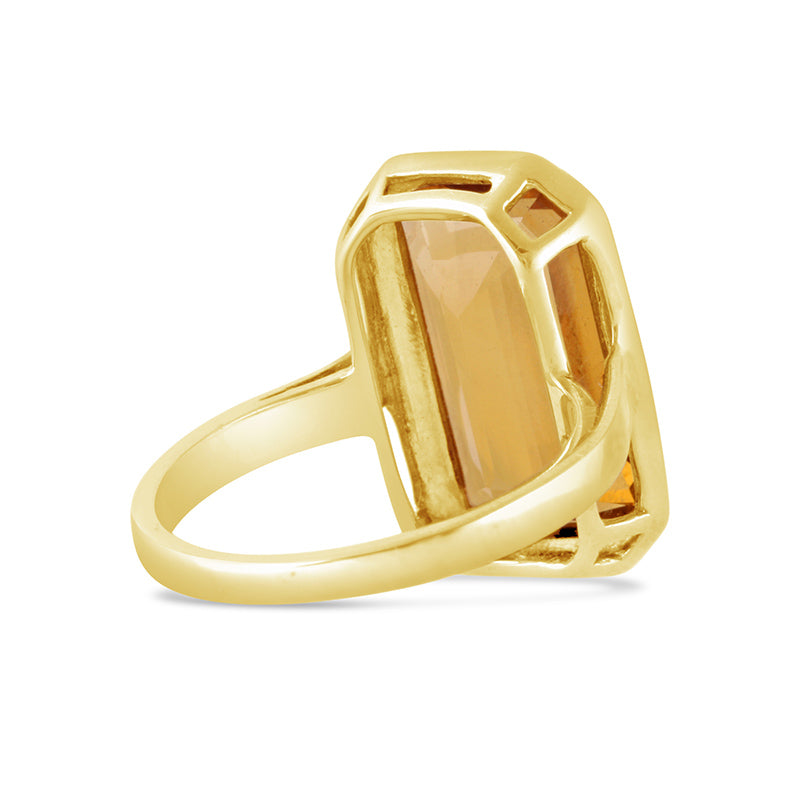 Emerald Cut Citrine Ring