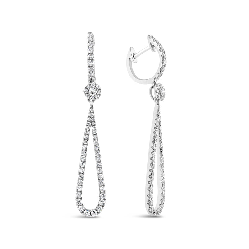 Diamond Teardrop & Hoop Earrings