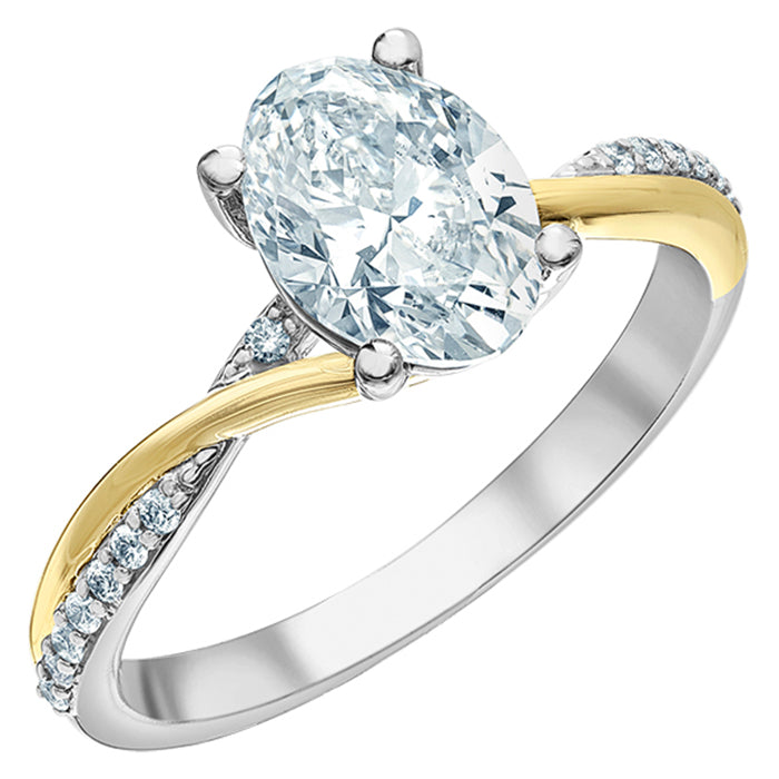 Oval Solitaire Twist Engagement Ring 1.50ct