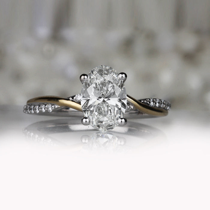 Oval Solitaire Twist Engagement Ring 1.50ct