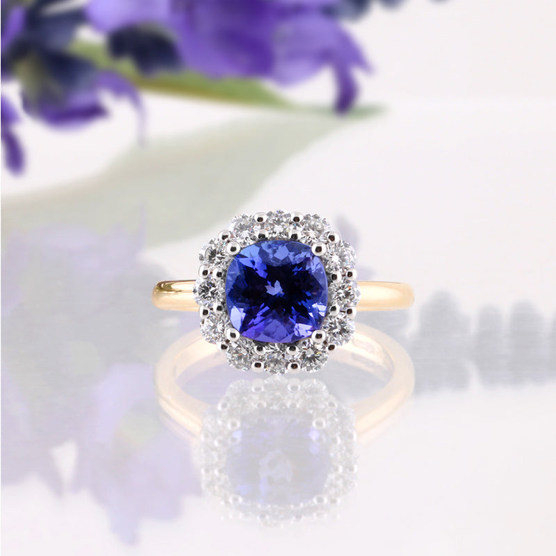 Tanzanite & Diamond Cluster Ring