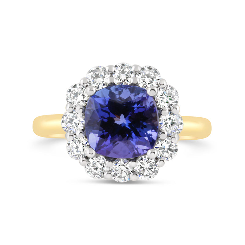 Tanzanite & Diamond Cluster Ring