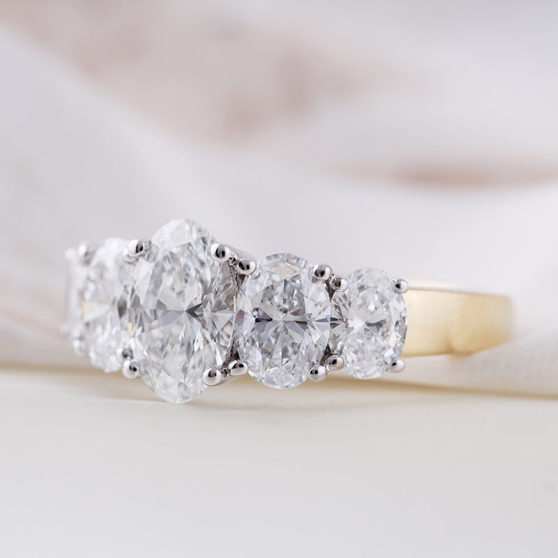 Graduated Oval 5 Stone Eternity Ring 2.55ct