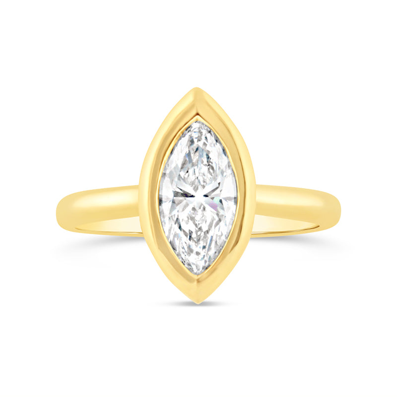 Marquise Cut Bezel Set Solitaire Engagement Ring 2.01ct