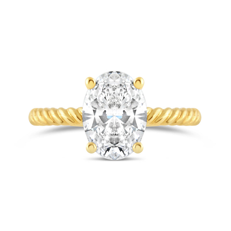 Twist Shank Oval Cut Solitaire Engagement Ring 2.06ct