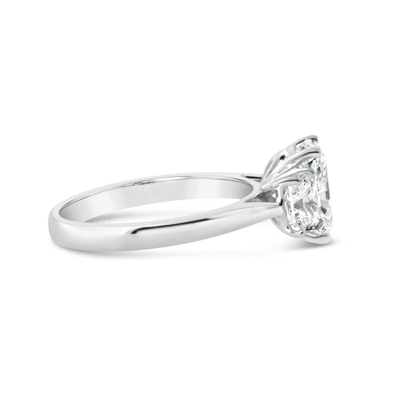 Radiant Cut Three Stone Diamond Ring 3.13ct