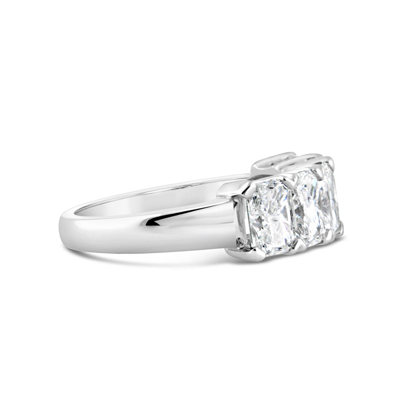 Platinum Five Stone Radiant Cut Eternity Ring 3.57ct