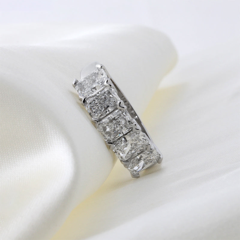 Platinum Five Stone Radiant Cut Eternity Ring 3.57ct