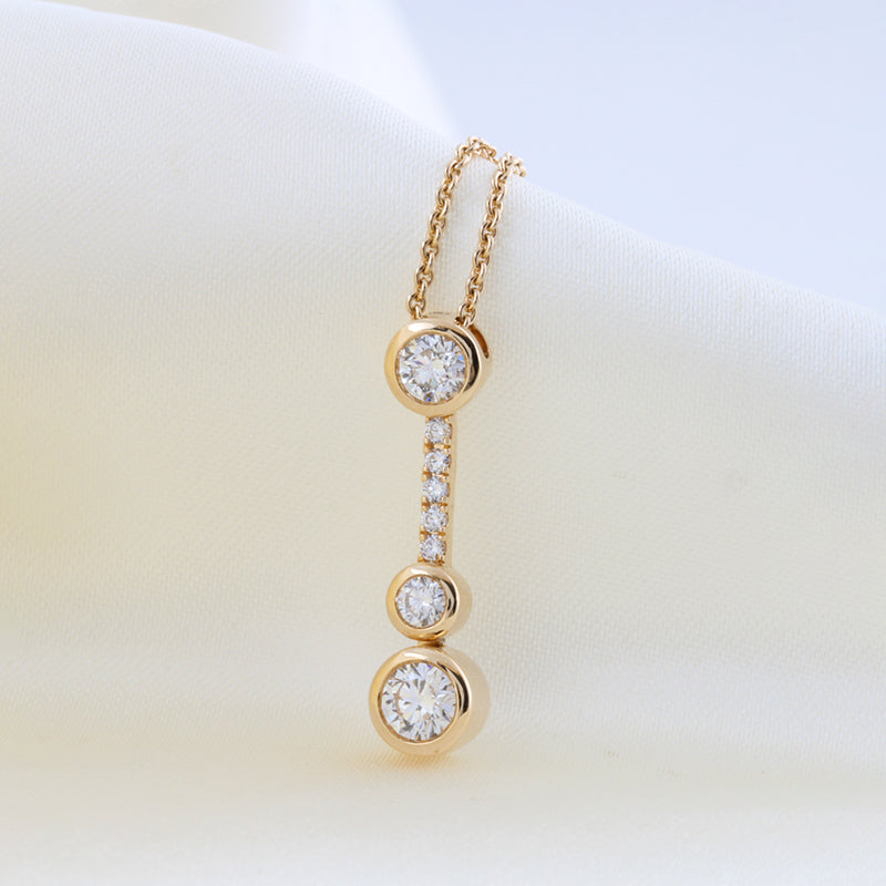 Bezel Set Drop Diamond Pendant 0.48ct