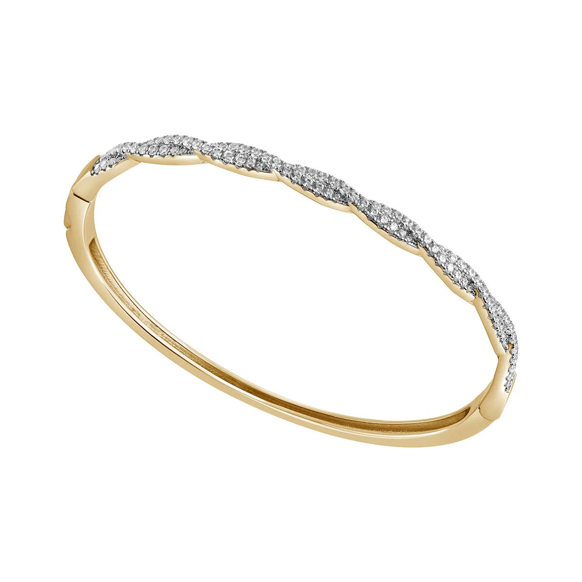 Twisted Bangle - Gold & CZ