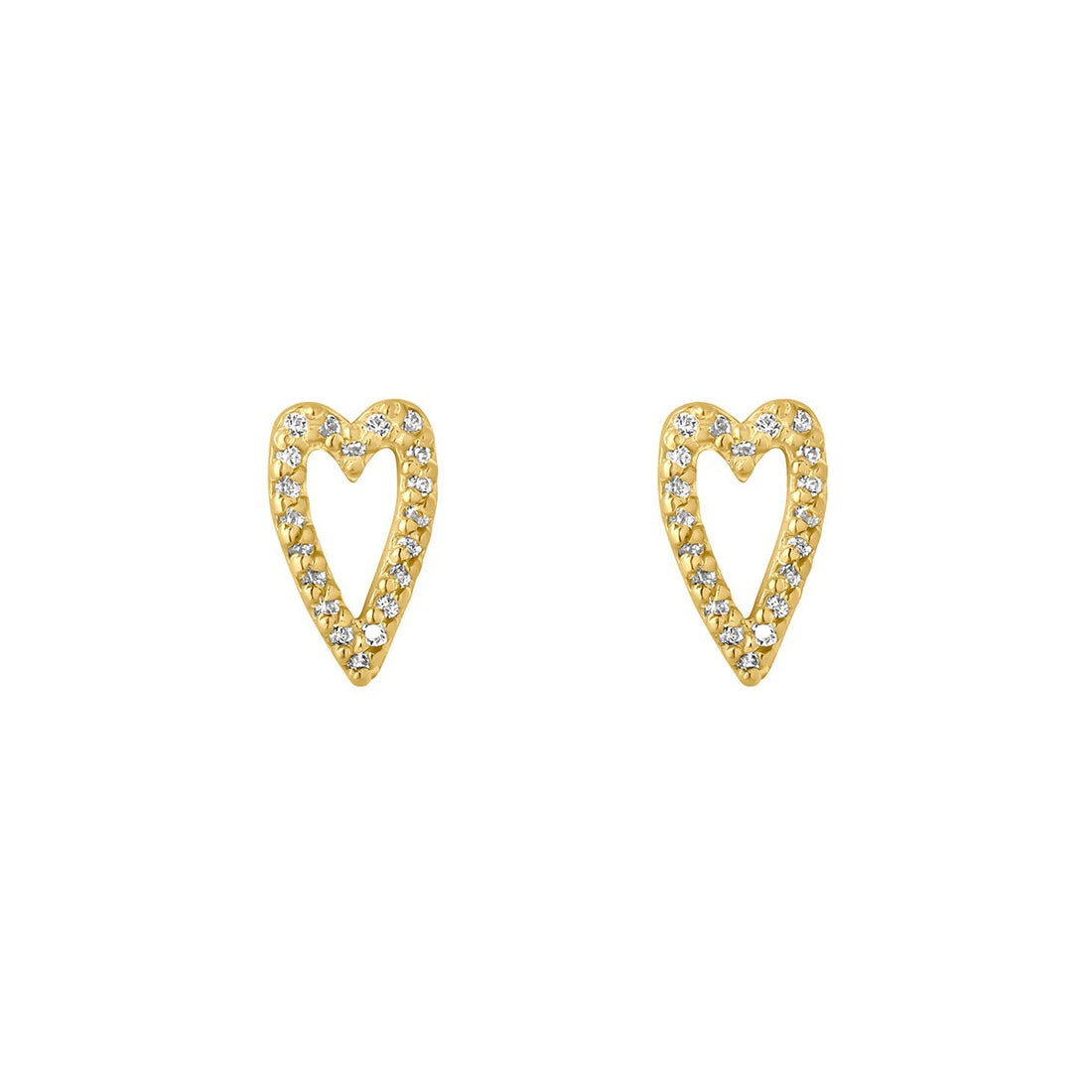 CZ Open Heart Stud Earrings