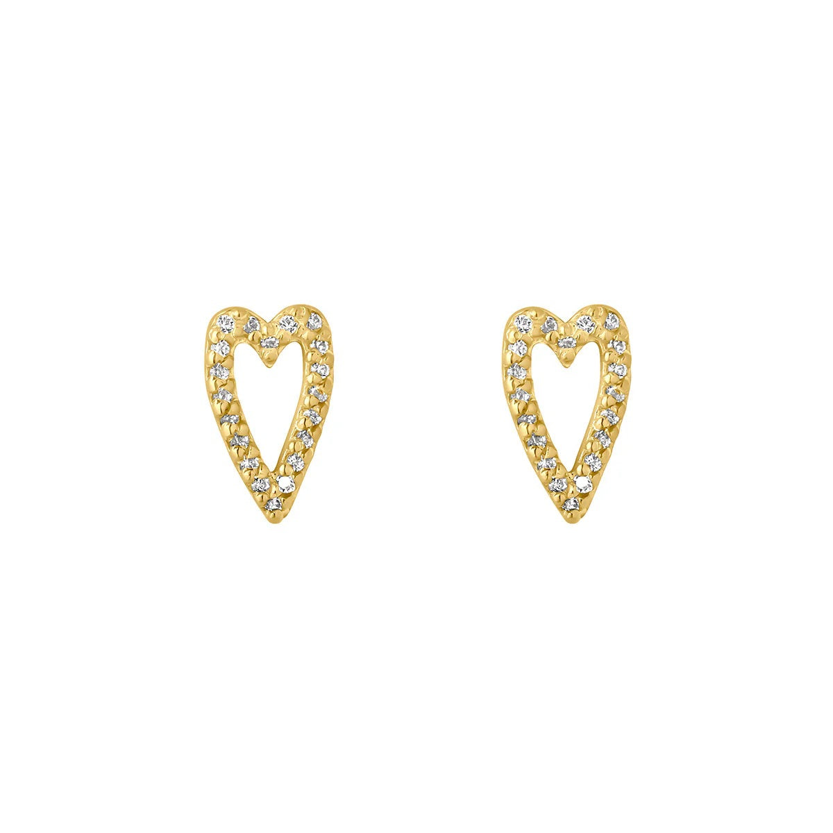 CZ Open Heart Stud Earrings