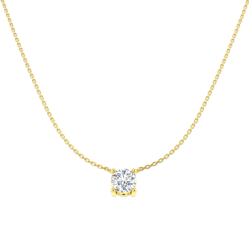 Yellow Gold Round Brilliant Cut Diamond Pendant 1.50ct
