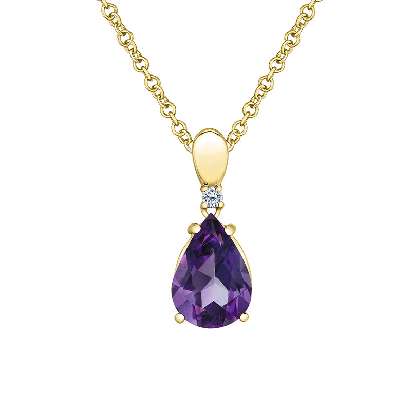 Amethyst & Diamond Pendant