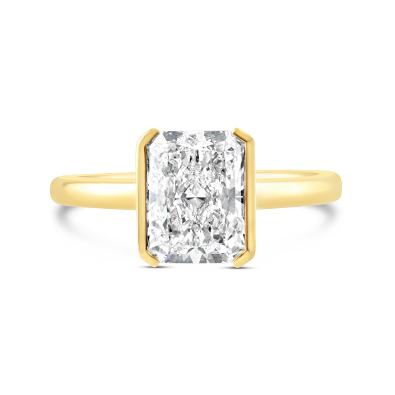 Radiant Cut Hidden Halo Diamond Solitaire 2.17ct