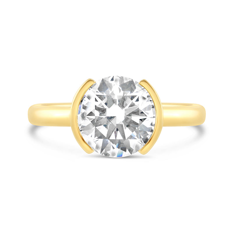 Round Brilliant Hidden Halo Diamond Solitaire 2.12ct