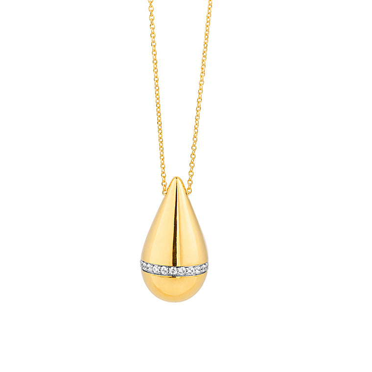 Smooth Teardrop Diamond Accent Pendant