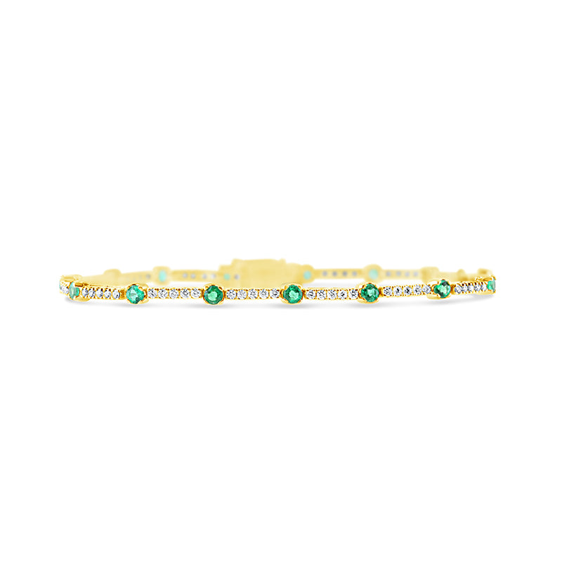 Emerald & Diamond Tennis Bracelet