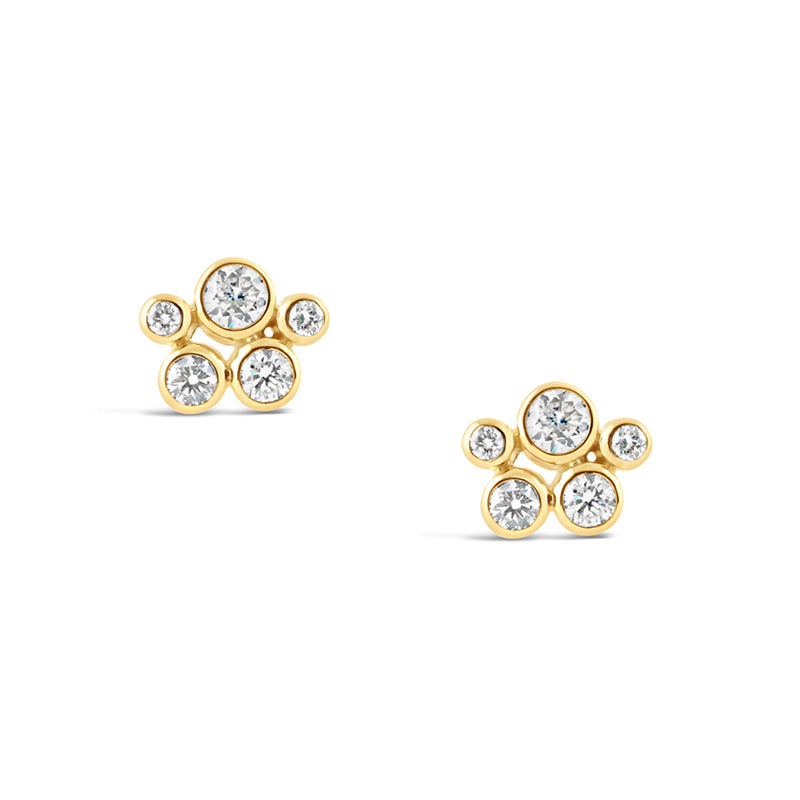 Bezel Set Cluster Stud Earrings 0.50ct