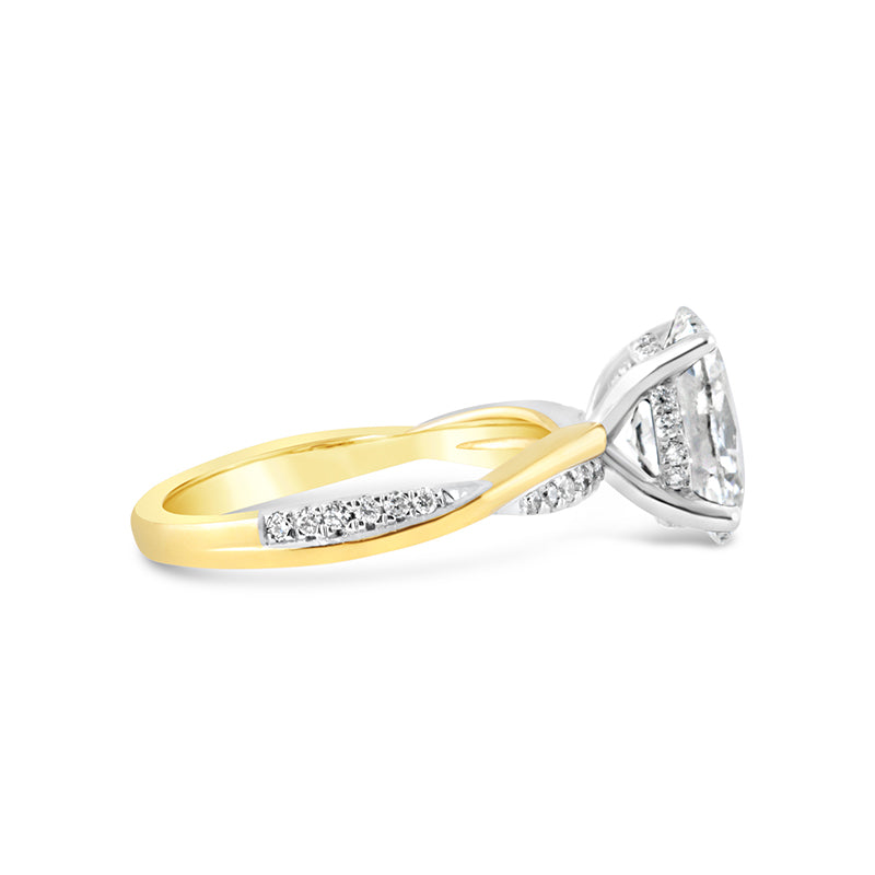 Oval Cut Twist Should Diamond Engagement Ring 2.32ct