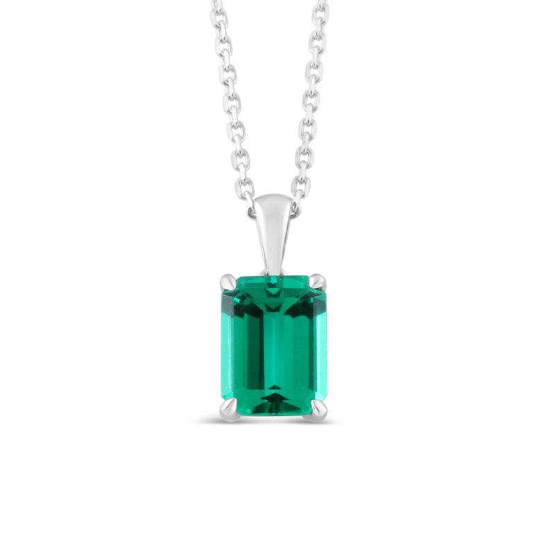 Emerald Cut Emerald Solitaire Pendant 1.42ct