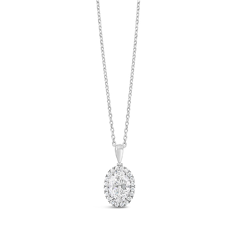 Oval Cut Laboratory Grown Diamond Halo Pendant 2.01ct