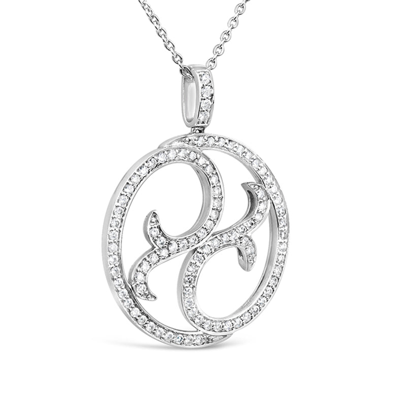 Diamond Floral Circle Pendant