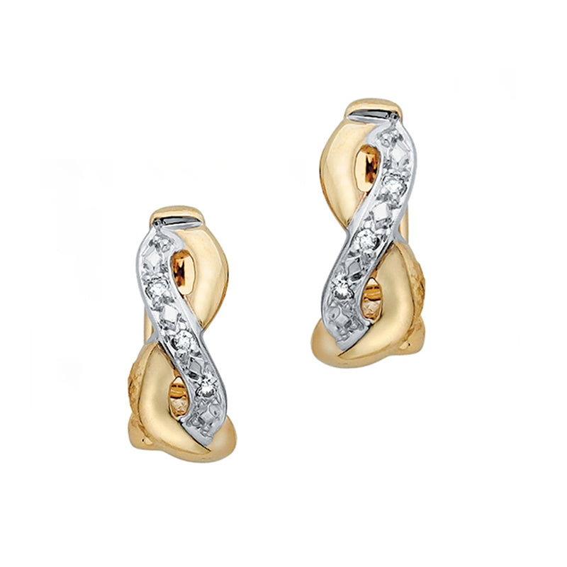 Diamond Crossover Hoop Earrings